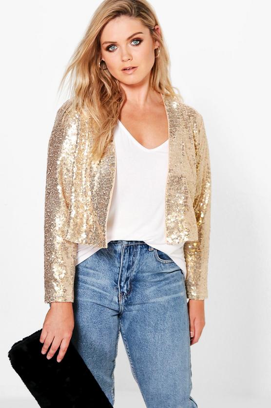 Plus Molly Woven Crop Kimono Jacket